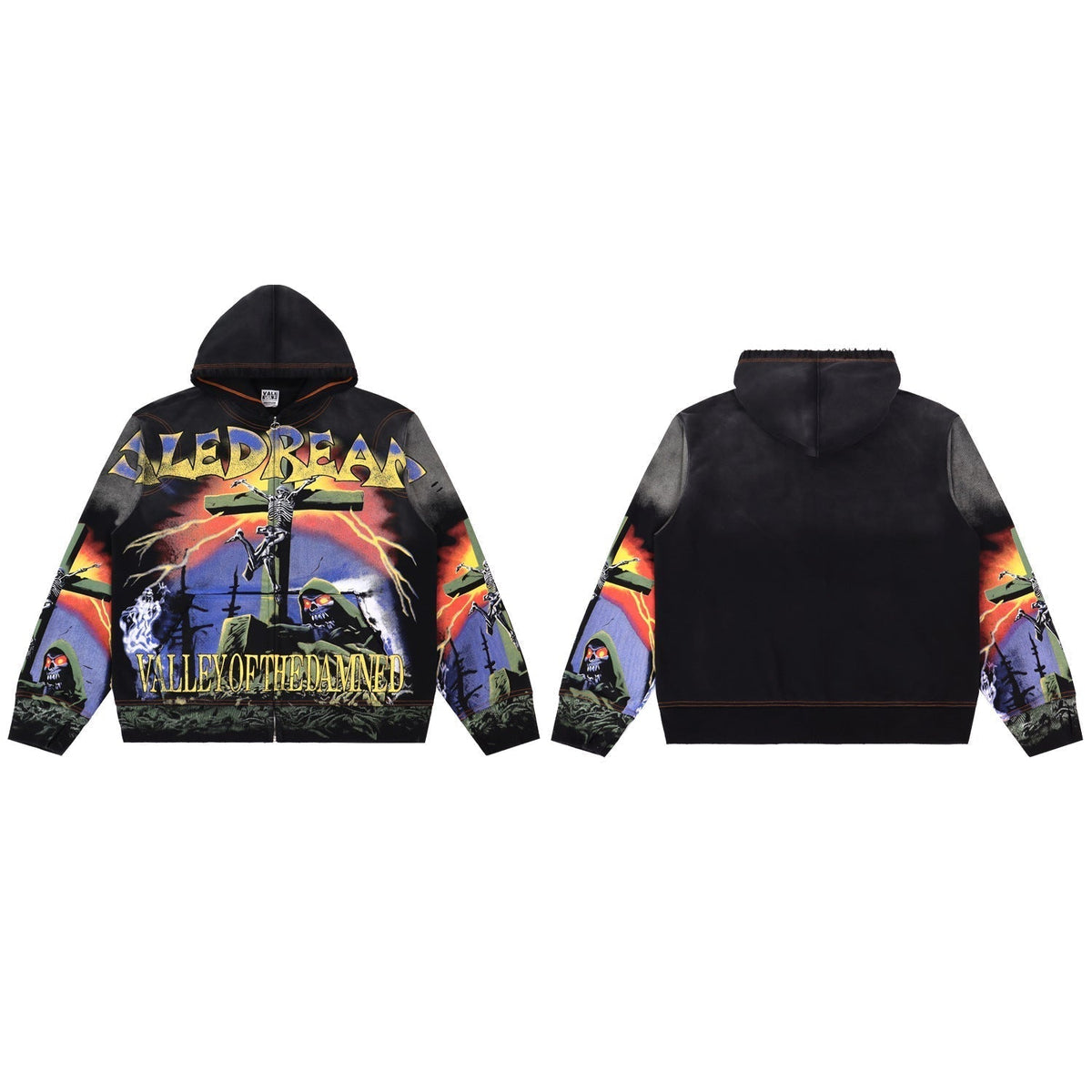 Vale Forever Racing Collage Zip Hoodie – Graphic Streetwear