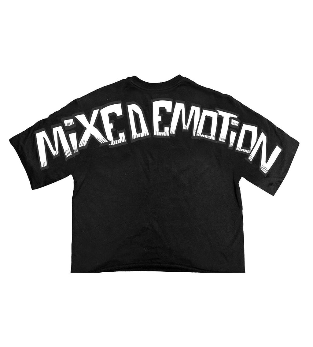 Mixed Emotions Monster Cropped Tee Black