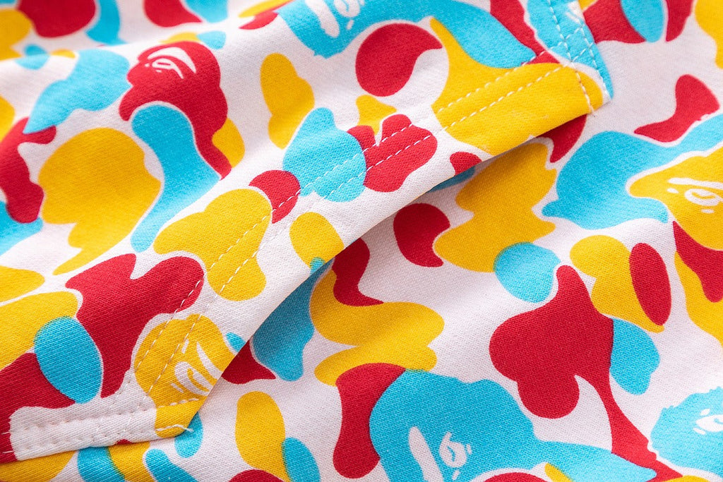BAPE Shark Full Zip Camo Hoodie (Yellow, Blue & Red Multi-Camo)