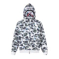 BAPE Shark Full Zip Camo Hoodie (White & Blue Paint Splatter Camo)