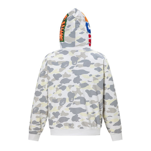 BAPE Shark Full Zip Camo Hoodie (White Camo)