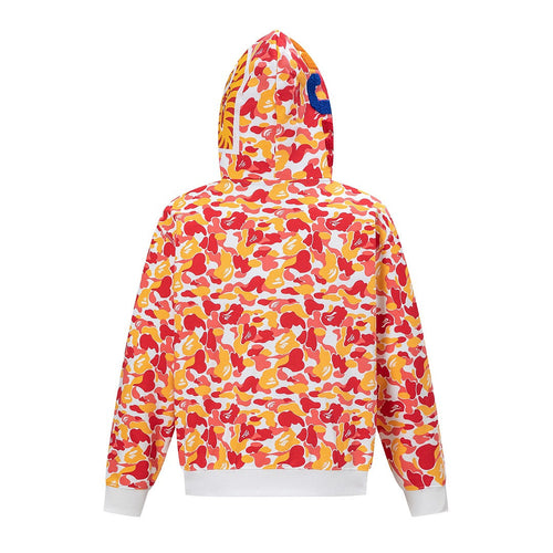 BAPE Shark Full Zip Camo Hoodie (Yellow, Red & White Multi-Camo)
